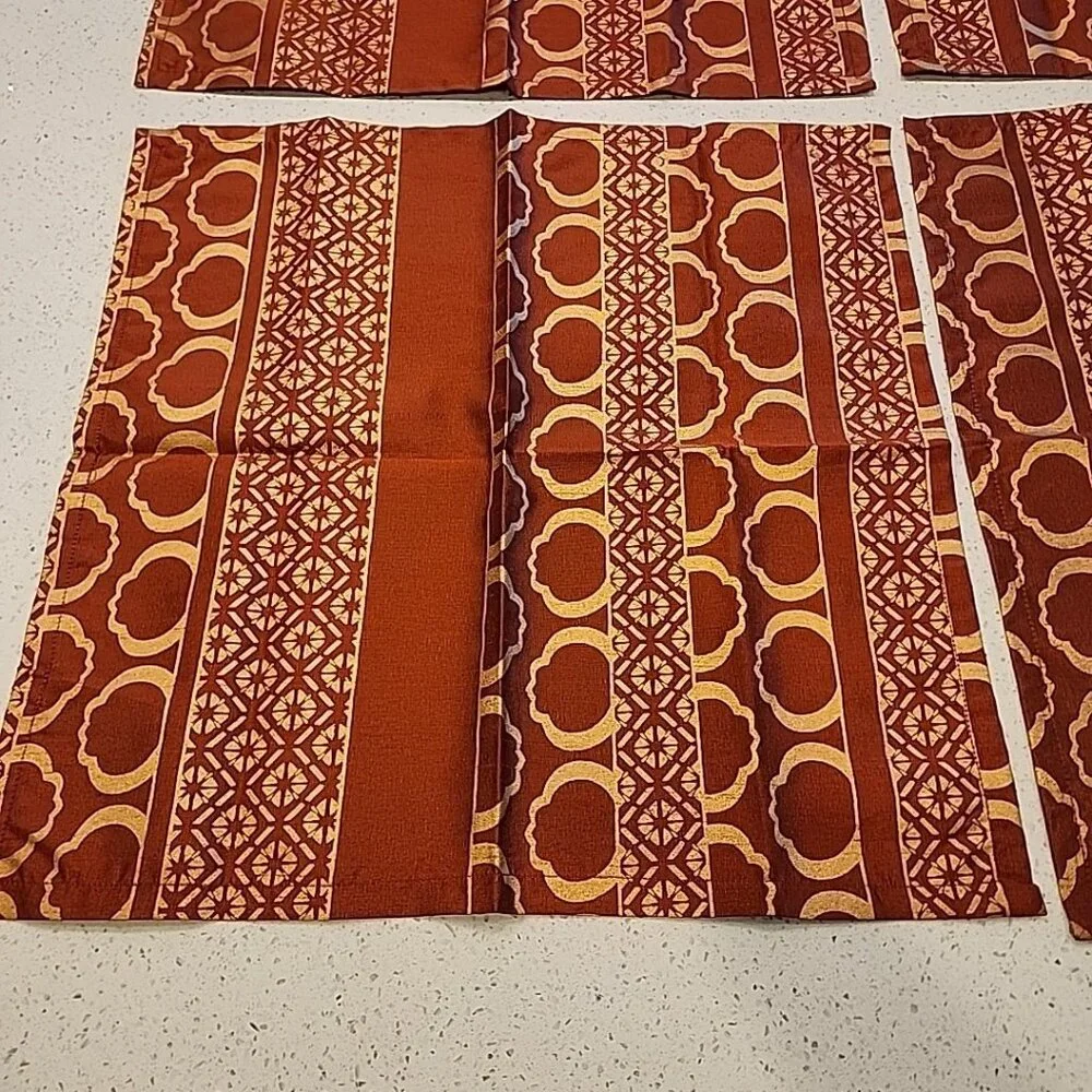 New Pier 1 Cloth Napkins Set Of 4 Gold Rust Global 17x17